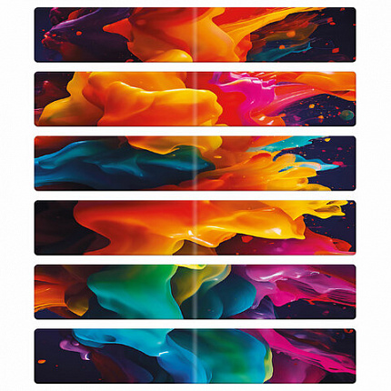 Закладки для книг МАГНИТНЫЕ, "АССОРТИ 5 ДИЗАЙНОВ ABSTRACTION", набор 6 штук, 60x20 мм, FUNSTER, 116653