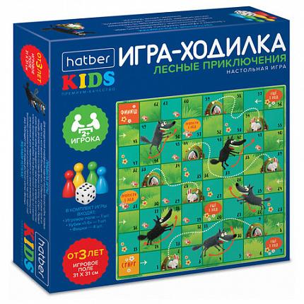 Игра-ходилка настольная детская, АССОРТИ, 5 сюжетов, HATBER