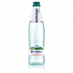Вода ГАЗИРОВАННАЯ минеральная BORJOMI 0,33 л, стеклянная бутылка