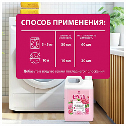 Кондиционер-ополаскиватель для белья 5 л GRASS "EVA" sensitive, концентрированный, 125376