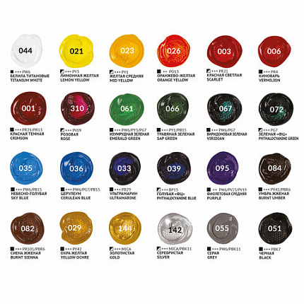 Краски акриловые художественные НАБОР 24 цвета по 5 мл, в тубах, BRAUBERG ART DEBUT,