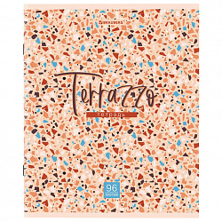 Тетрадь А5 96 л. BRAUBERG скоба, клетка, обложка картон, "Terrazzo" (микс в спайке), 404437