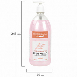Мыло-крем жидкое 1 л, ЗОЛОТОЙ ИДЕАЛ "Овсяное молочко", дозатор, 609429
