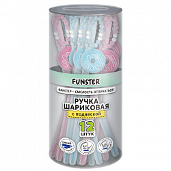 Ручка с подвеской шариковая FUNSTER "DONUT", СИНЯЯ, ассорти, пишущий узел 0,7 мм, линия письма 0,35 мм, 144373