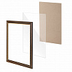 Рамка 30х40 см, небьющаяся, пластик, багет 30 мм, BRAUBERG "HIT4", орех с двойной позолотой, 391004