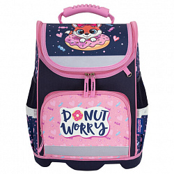 Ранец ЮНЛАНДИЯ WISE, 1 отделение, 3 кармана, устойчивое дно, "Donut worry", 37x29х15 см, 272073