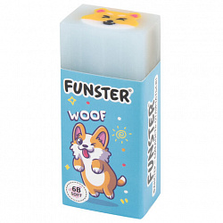 Ластик FUNSTER (ФАНСТЕР) "PETS", 50х21х16 мм, прямоугольный, картонный держатель, экологичный ПВХ, ассорти, 272725
