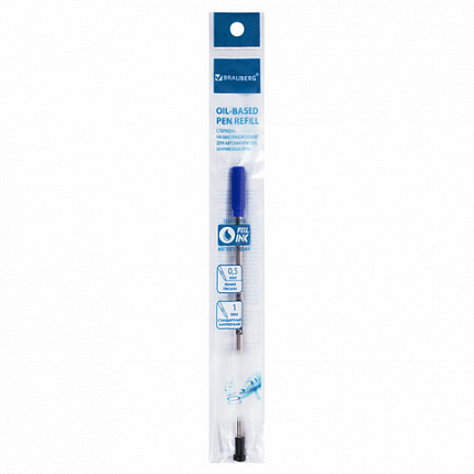 Стержень шариковый масляный BRAUBERG металлический, 116 мм, тип CROSS, узел 1 мм, с подвесом, синий, 170350