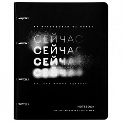 Тетрадь на кольцах А5, 175х215 мм, 120 л., под кожу, BRAUBERG VISTA, "Сейчас", 405212