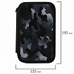 Пенал ПИФАГОР, 3 отделения, ламинированный картон, 19х11 см, "Black camo", 273489
