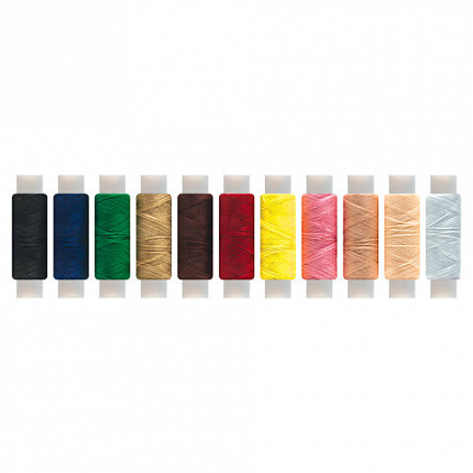 Набор швейных ниток, 11 цветов по 120 м, армированные, 45 ЛЛ, ОСТРОВ СОКРОВИЩ, 662789