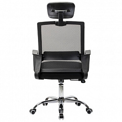 Кресло CROMEX (КРОМЕКС) "Debut CH-697", ХРОМ, с подлокотниками, механизм качания, сетка/ткань TW, черное, 533068