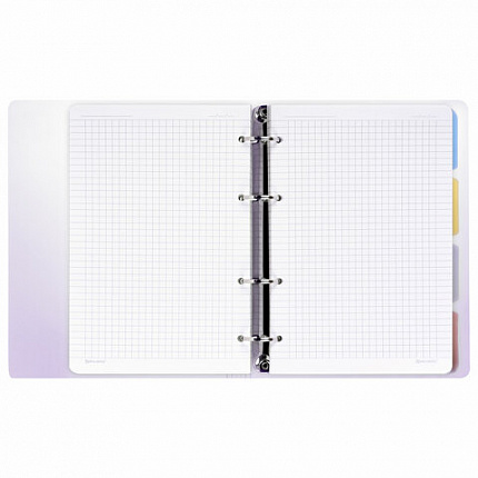 Тетрадь на кольцах А5 175х220мм, 120л, пластик, с разделителями, BRAUBERG, Фиолетовый, 404627