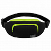 Сумка на пояс HEIKKI RIO (ХЕЙКИ), карман, регулируемый ремень, черная/салатовая, 30х12x10 см, 272615