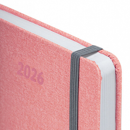 Ежедневник датированный 2026 А5 138x213 мм, BRAUBERG "Mosaic", под кожу, карман для ручки, розовый, 117115