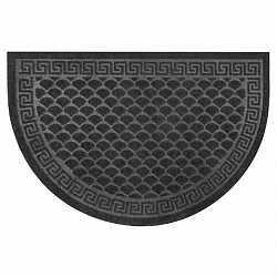 Коврик придверный 60х90 см, СЕРЫЙ, грязезащитный, 430 г/м2, ПОЛУКРУГ, фактурный рисунок ЧЕШУЙКИ, ЛЮБАША, 701052