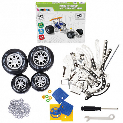 Конструктор металлический "Машинки" 4 вида ассорти, BAMBOX (БАМБОКС), 666367