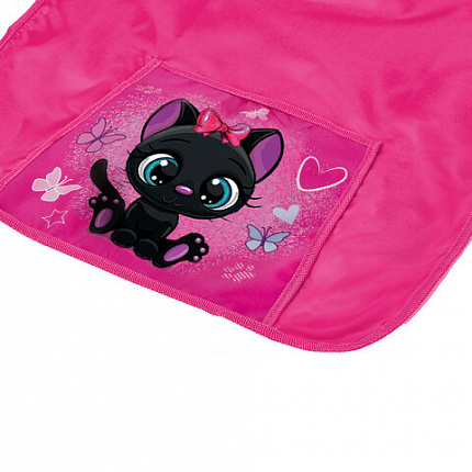 Фартук с нарукавниками для уроков труда ПИФАГОР, 1 карман, 46x54 см, Black kitten, 273761