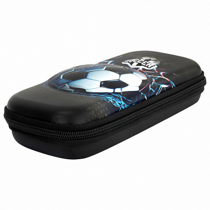 Пенал ЮНЛАНДИЯ, 1 отделение, 1 откидная планка, карман, EVA покрытие soft-touch, 22х10х5 см, "Soccer Club", 273186