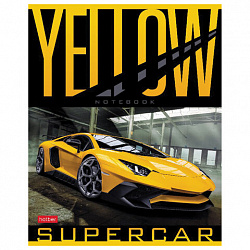 Тетрадь А5 48 л. HATBER скоба, клетка, обложка картон, "YELLOWsupercar" (5 видов в спайке), 48Т5В1