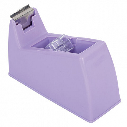 Диспенсер для клейкой ленты шириной до 26 мм, ЛАВАНДОВЫЙ (лента в подарок!), утяжеленный большой, BRAUBERG, 701460