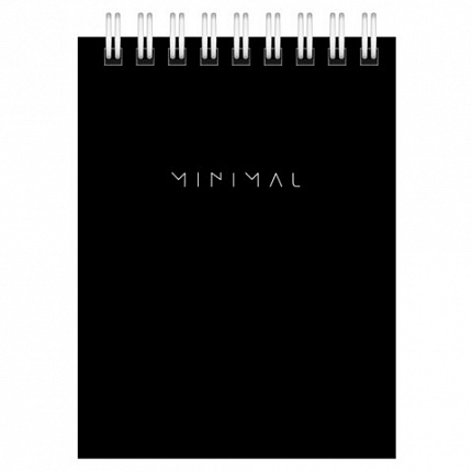 Блокнот МАЛЫЙ ФОРМАТ А7 75х105 мм, 40 л., гребень, картон, клетка, BRAUBERG "Minimal Classic", 116430