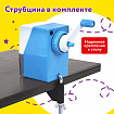 Точилка механическая ЮНЛАНДИЯ "Пастель", для чернографитных и цветных карандашей, корпус голубой, 272001