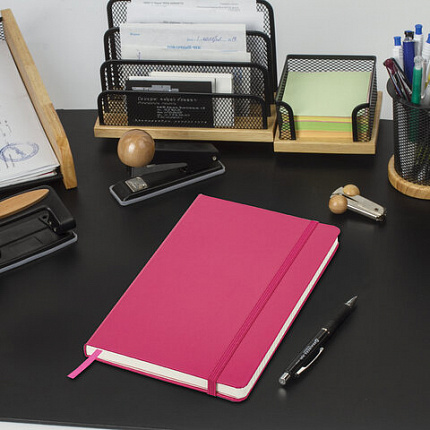 Блокнот А5 (130х210 мм), BRAUBERG ULTRA, балакрон, 80 г/м2, 96 л., клетка, розовый, 113038