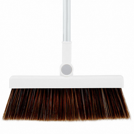 Совок для мусора КОМПЛЕКТ щетка + рукоятка совка 84см, щетки 63-108 см телескоп, магнитный держатель, бело-серый, колорбокс, DASWERK, 608950