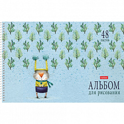 Альбом для рисования А4 48 л., спираль, обложка картон, HATBER, 205х290 мм, "Счастливчики" (4 вида), 067355, 48А4Всп