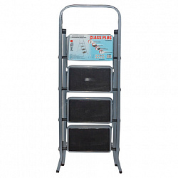 Стремянка стальная КЛАСС ПЛЮС, 4 ШИРОКИЕ СТУПЕНИ 20х30 см, верхняя площадка 91 см, до 120 кг, 123304