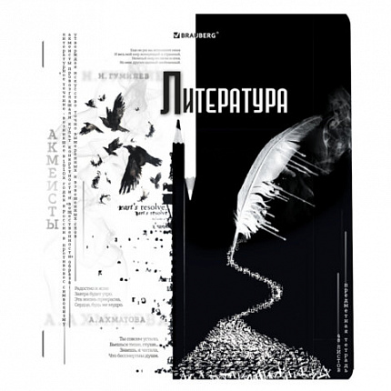 Тетради предметные, КОМПЛЕКТ 12 ПРЕДМЕТОВ, BLACK&WHITE, 48л, матовая ламинация, BRAUBERG, 404835