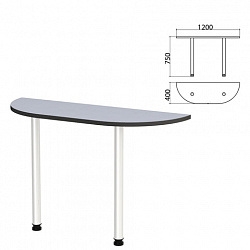 Стол приставной полукруг "Монолит", 1200х400х750 мм, цвет серый (КОМПЛЕКТ)