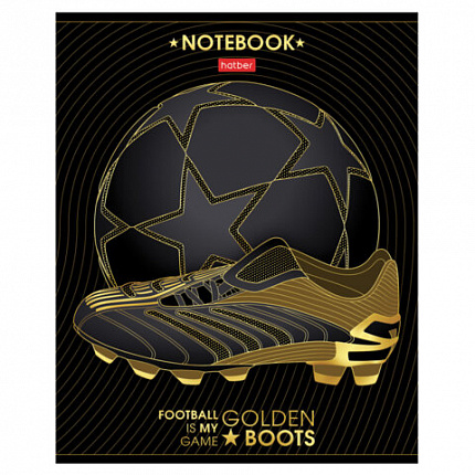 Тетрадь А5 48 л,. HATBER скоба, клетка, матовая ламинация, 3D-фольга, "Для мальчиков" (микс), 087357, 48Т5лофВ1