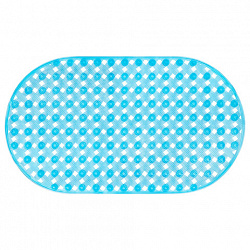 Коврик для ванны противоскользящий 69х39 см, "Ротанг", овальный, голубой, ПВХ, PRIMILA (ПРИМИЛА), 700384