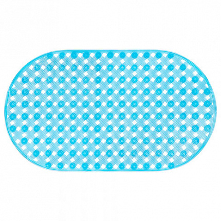 Коврик для ванны противоскользящий 69х39 см, "Ротанг", овальный, голубой, ПВХ, PRIMILA (ПРИМИЛА), 700384