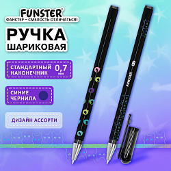 Ручка шариковая с принтом FUNSTER (ФАНСТЕР) STICK "BLACK CAT", СИНЯЯ, SOFT TOUCH покрытие, узел 0,7 мм, линия 0,35 мм, 144391