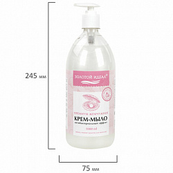Мыло-крем жидкое с АНТИБАКТЕРИАЛЬНЫМ ЭФФЕКТОМ 1 л ЗОЛОТОЙ ИДЕАЛ "Премиум жемчужное", дозатор, 608284