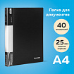 Папка 40 вкладышей BRAUBERG стандарт, черная, 0,7 мм, 221604