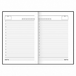 Ежедневник недатированный А5 145х215 мм, ламинированная обложка, 160 л., STAFF, "Black Style", 115561