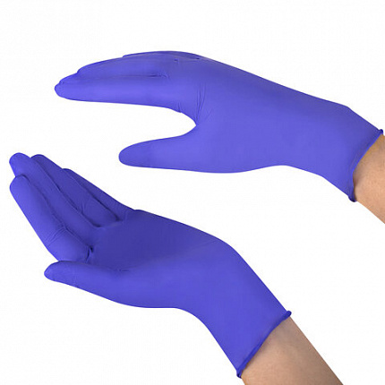Перчатки нитриловые смотровые SFM Supersoft N135, Германия, 100 пар (200 штук), размер 6-7, S (малый), фиолетовые