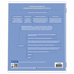 Тетрадь предметная "ЗНАНИЯ" 36 л., обложка мелованная бумага, ОБЩЕСТВОЗНАНИЕ, клетка, подсказ, BRAUBERG, 404820