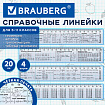 Линейки пластиковые 20 см справочные BRAUBERG, НАБОР 4 шт, для 5-11 классов, пенал, 210894