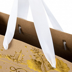 Пакет подарочный (1 шт.) новогодний, 27х11х20 см, "Shiny Kraft", фольга, ассорти, ЗОЛОТАЯ СКАЗКА, 592437