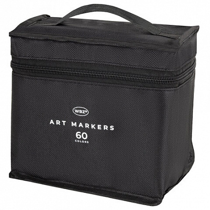 Маркеры для скетчинга двусторонние, НАБОР 60 шт., текстильный чехол, WBZ, 152574