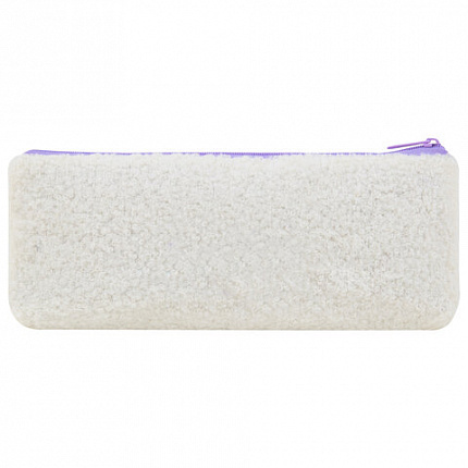 Пенал ЮНЛАНДИЯ, 1 отделение, плюш, "Мишка", белый, 22x8х3 см, 272270