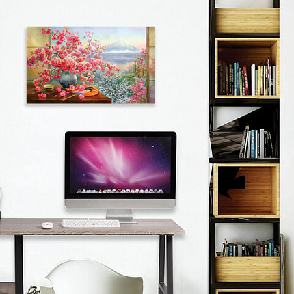 Картина стразами (алмазная мозаика), 30х40 см, ОСТРОВ СОКРОВИЩ, "Букет сакуры", без подрамника, 663862