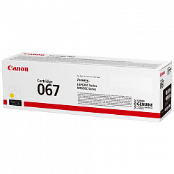 Картридж лазерный CANON (067Y) i-SENSYS LBP631Cw/MF655Cdw и другие, желтый, ресурс 1250 стр., ОРИГИНАЛЬНЫЙ, 5099C002