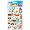 Наклейки объемные зефирные 15х10 см, ассорти 12 видов, FUNSTER (ФАНСТЕР), 666675