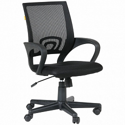 Кресло офисное Chairman CH 696, с подлокотниками, черное, 7000799